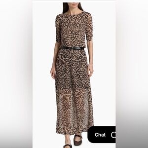 Leopard Print Maxi Dress - Brown